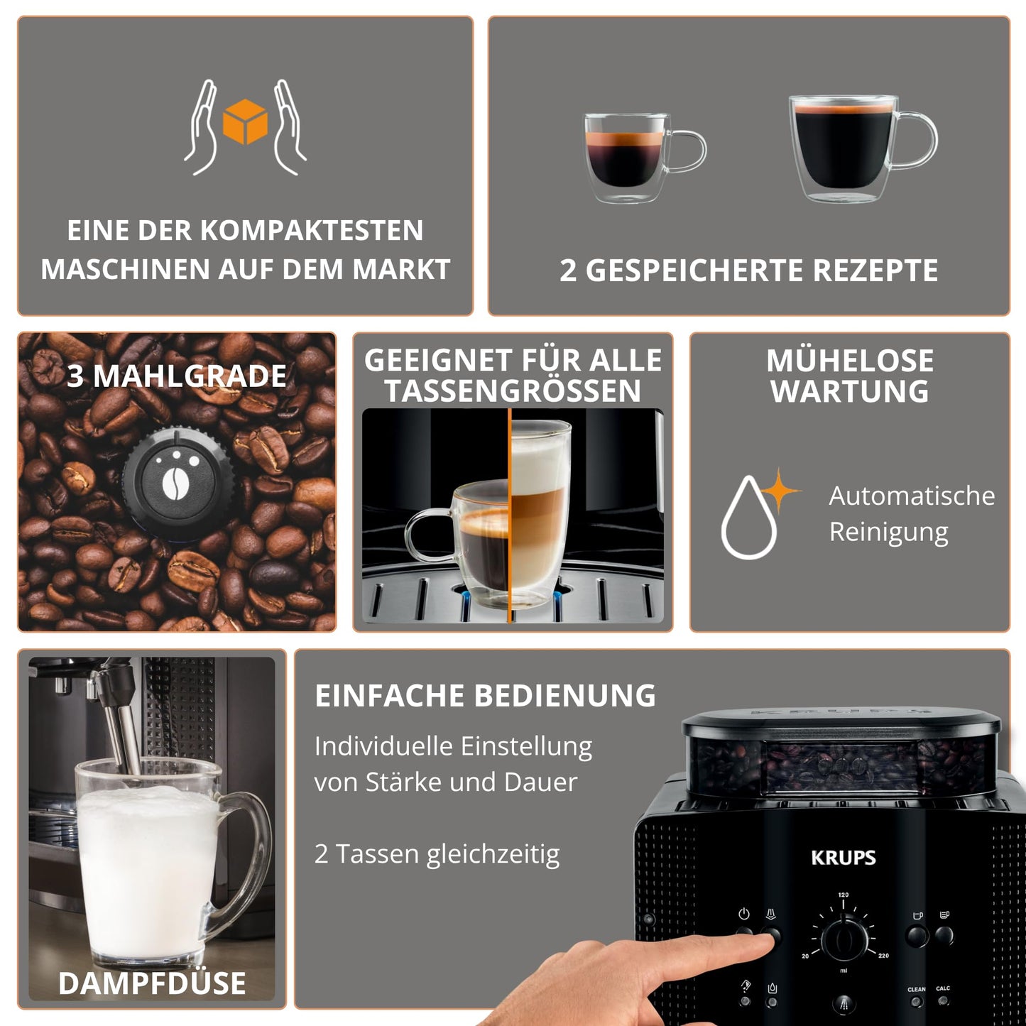 KRUPS Arabica Picto Coffee Machine Black